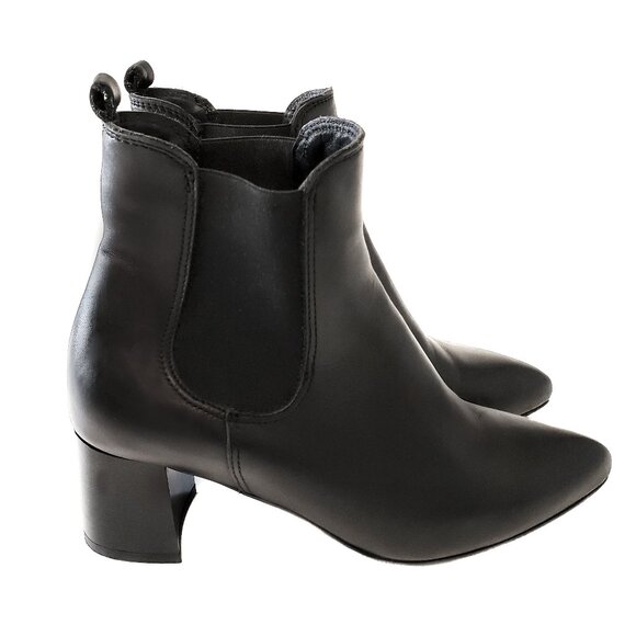 La CANADIENNE Leather Waterproof Pointed Toe Block Heel Chelsea Boots - Picture 1 of 9